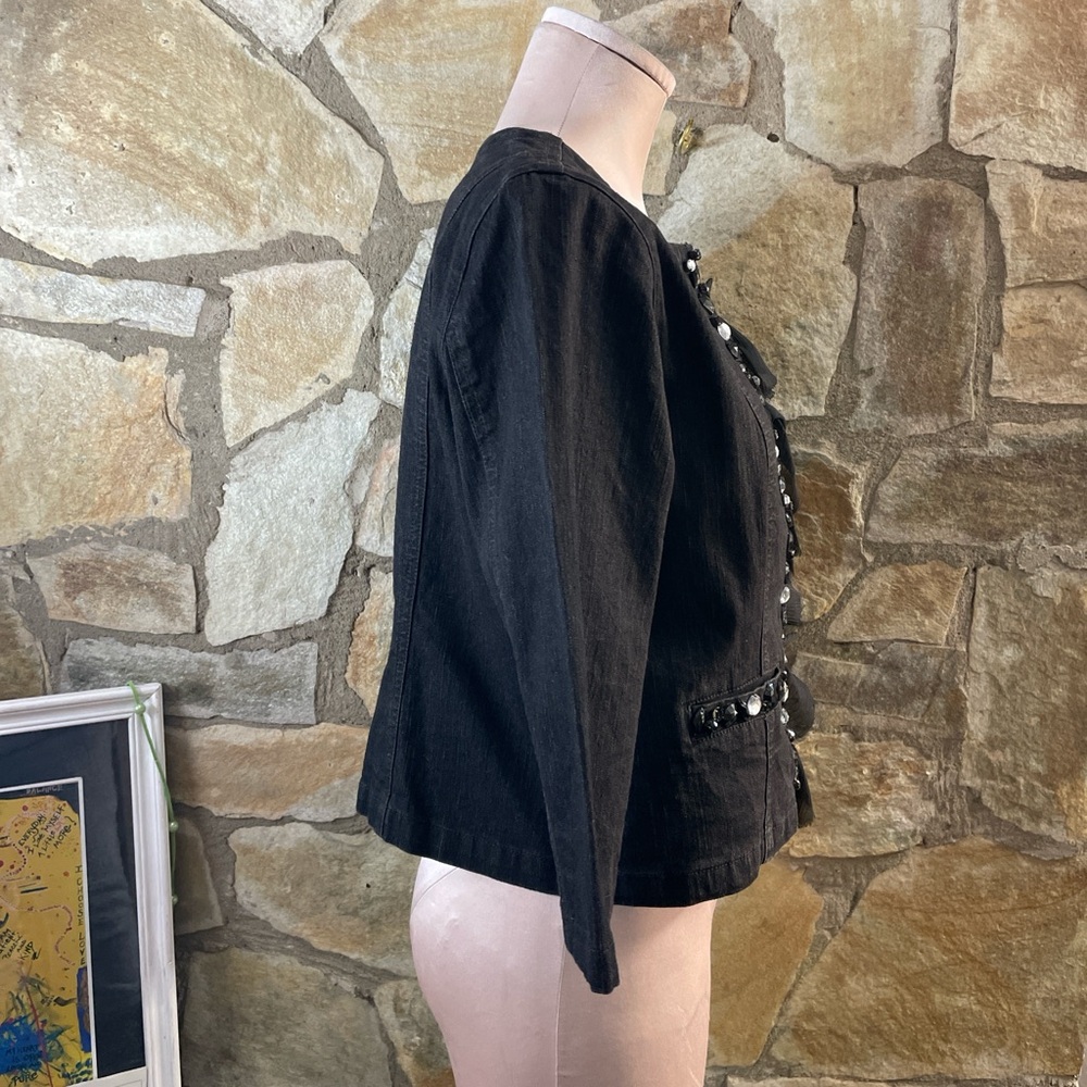 Ruby Rd. Black Jean Jacket With Embellishments - image 3